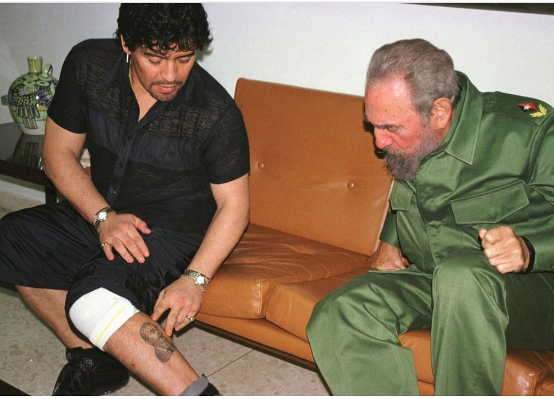 Maradona et Fidel Castro 