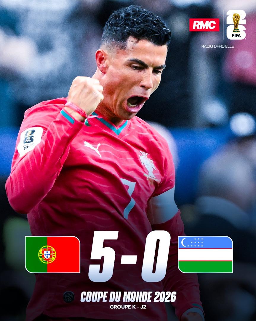 Portugal domine l’Ouzbékistan 5 à 0