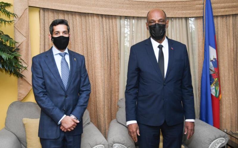 Ariel Henry et l'ambassadeur Alharbi 