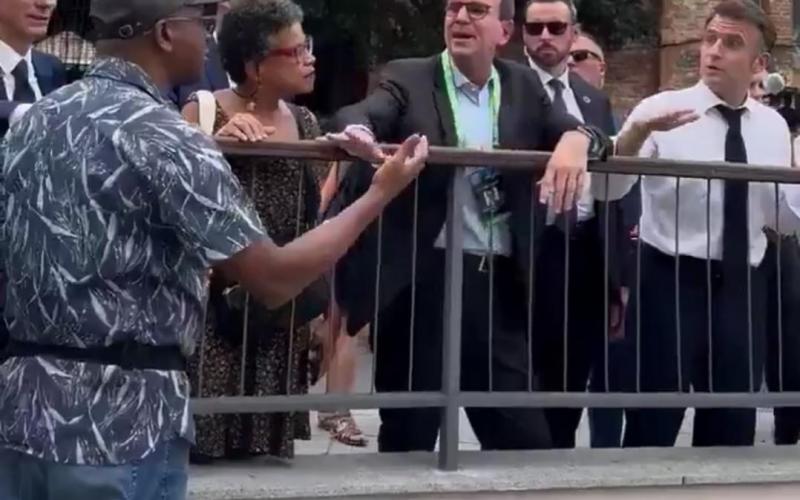 Emmanuel Macron interpellé par un Haïtien 