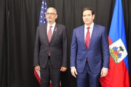 Le PM Alix Didier Fils Aime et le secrétaire d'État Marco Rubio 